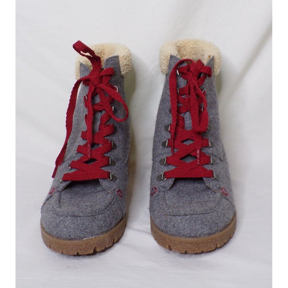 🆕KORKS Evie Lug Sole Wool Bootie Boot 8.5 Gray - Picture 4 of 11